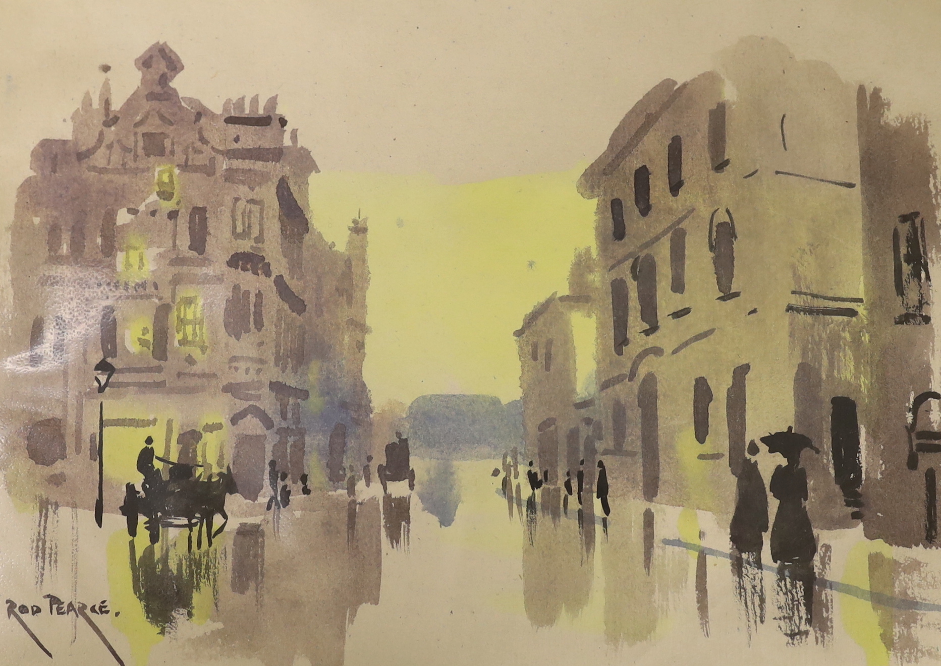 Rod Pearce (b.1942), three watercolours, Street scenes, signed, 21 x 30cm, unframed